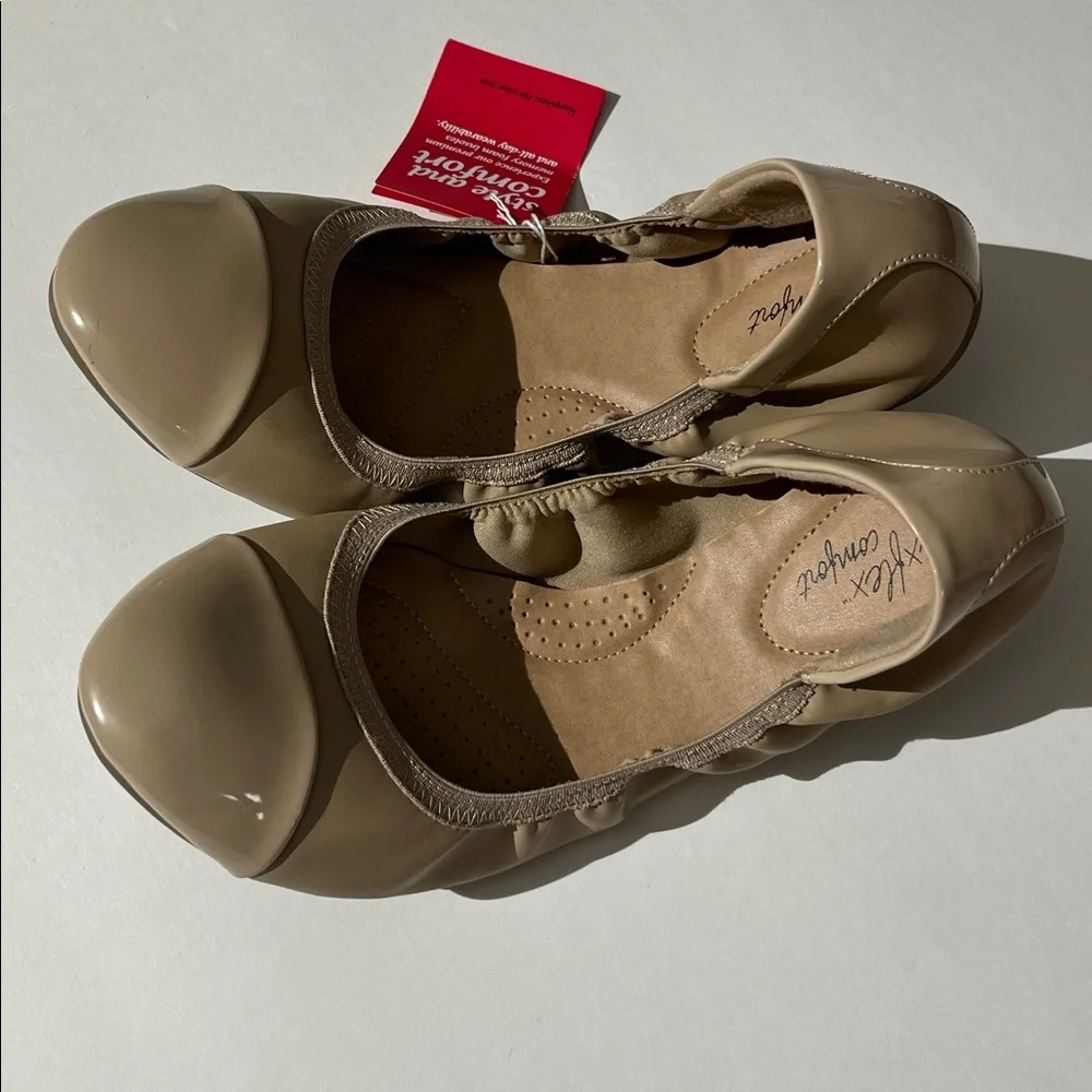 DexFlex Comfort Vegan Neutral Cream Tan Flats sz 13W NEW! Shoes Slip On Classic - Picture 2 of 8